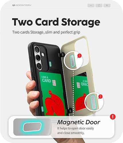 Miniatura 429 de GOOSPERY Parachoques magnético para puerta compatible con Galaxy S23, tarjetero tipo cartera, cierre automático, protección de doble capa resistente
