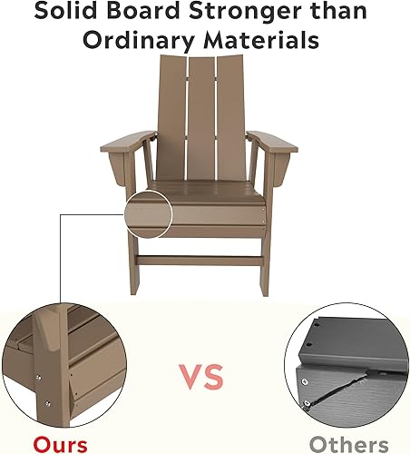 Miniatura 6 de Costaelm Silla Adirondack al aire libre, sillas de balcón de HDPE, silla Adirondack náutica de concha marina portside y sillas para hoguera, madera