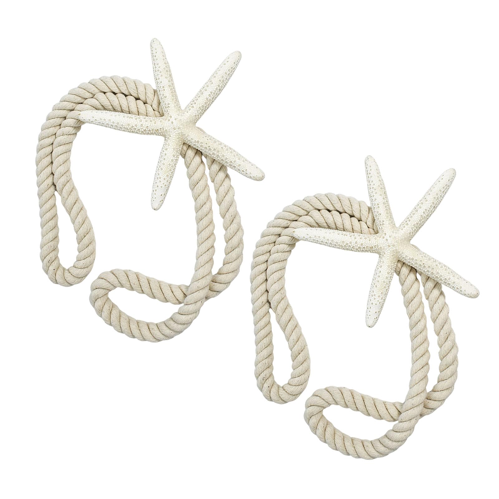 2Pcs Curtain Tieback Starfishs Window Bind Holdback Buckles Rope Drapery Holders Decorative Curtains Holdbacks Decorative Starfishs Tiebacks Rope Buckles Drapery Holders
