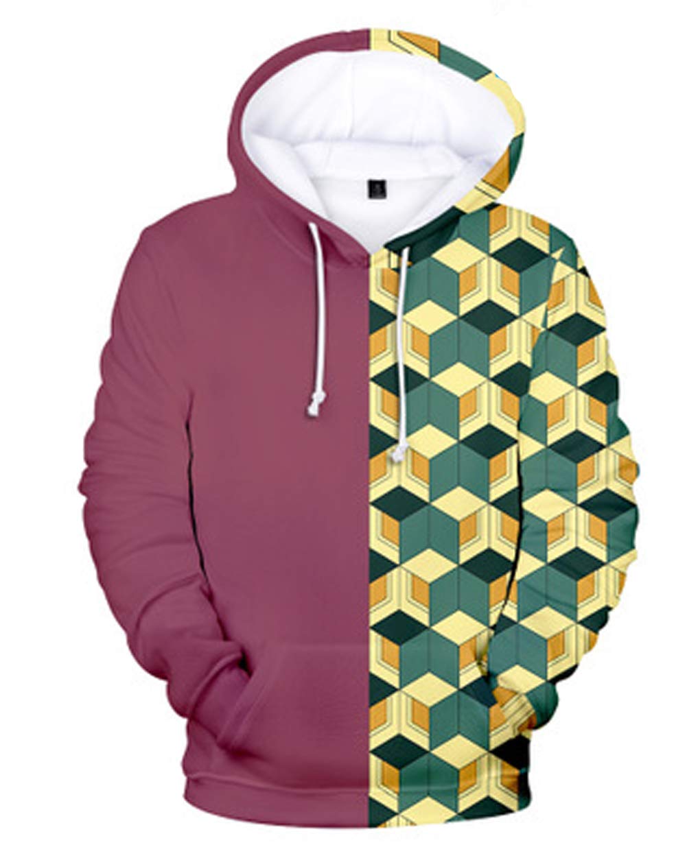 Gmoke Anime Demon Sabito Hoodies, Unisex Printed Cosplay Sweatshirt Costume Coat.(Style7-S).