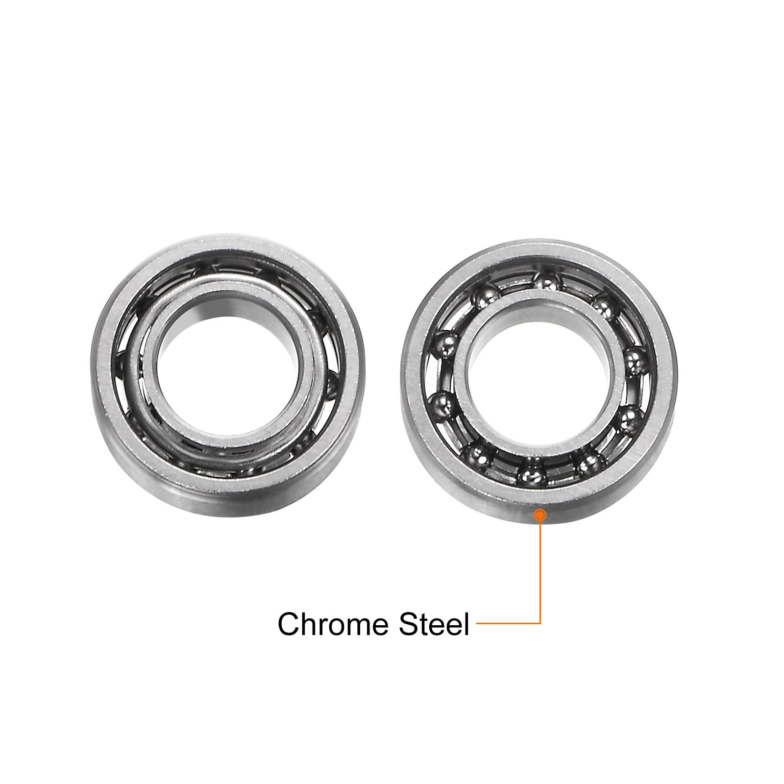 sourcing map R188 łożysko kulkowe zwykłe, 10 sztuk 1/4" x 1/2" x 3/16" otwarta konstrukcja ze stali chromowanej