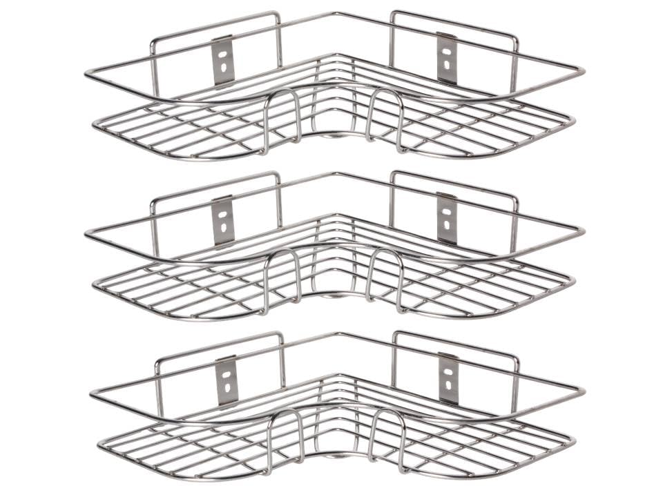 GS Gujarat Stainless Steel Self Adhesive Bathroom Shelf Corner Rack for Kitchen and Bathroom Shelves Bathroom Corner Shelf and Racks Chrome Finish Pack of 3 (B0DBL6SQHL) Amazon Price History, Amazon Price Tracker