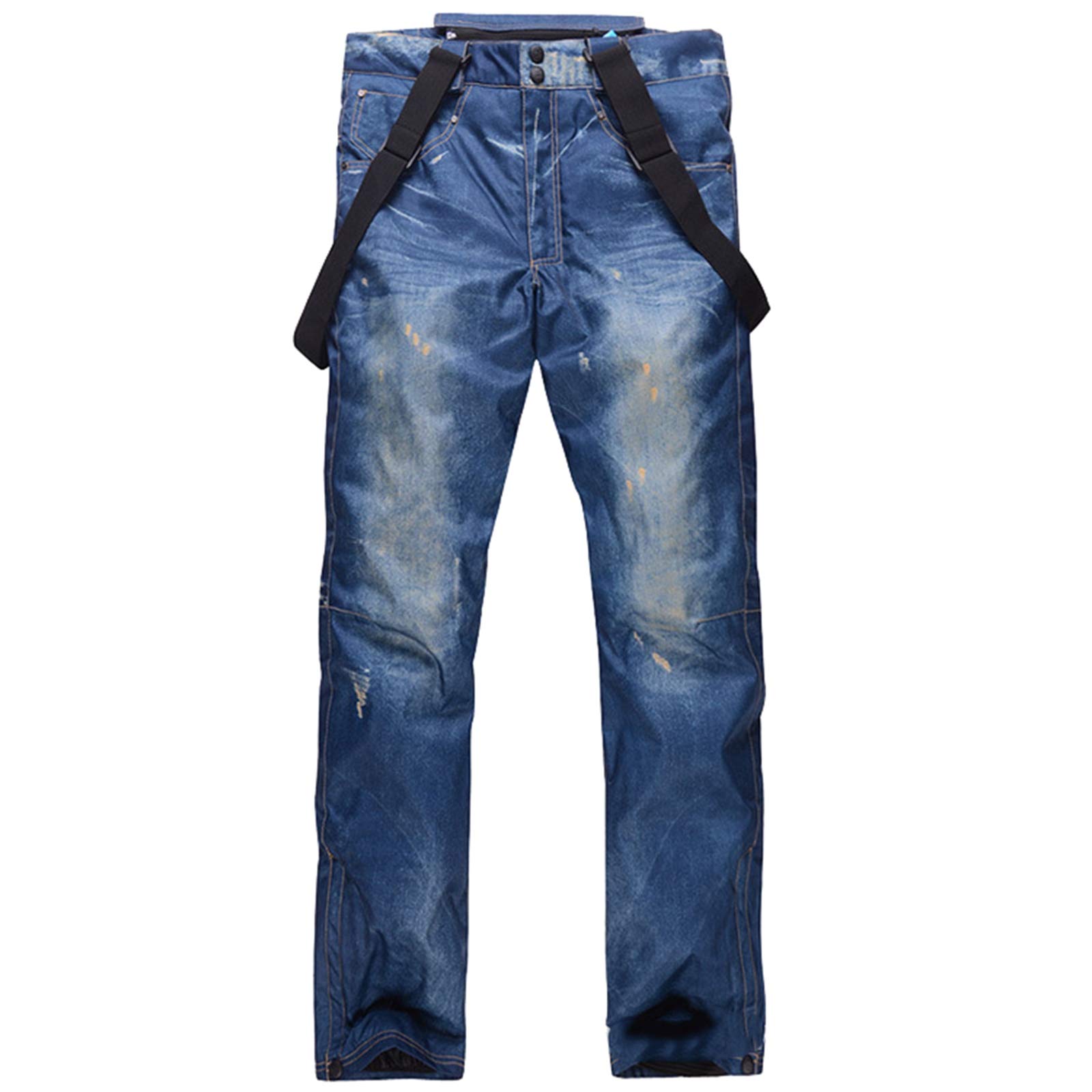 Dawwoti Pantaloni da Sci da Uomo con Bretelle, Antivento Impermeabile Pantalone da Escursione Spesse Imbottiture di Cotone Pantaloni da Neve per I Ragazzi Snowboard Campeggio Pant Corsa di Golf