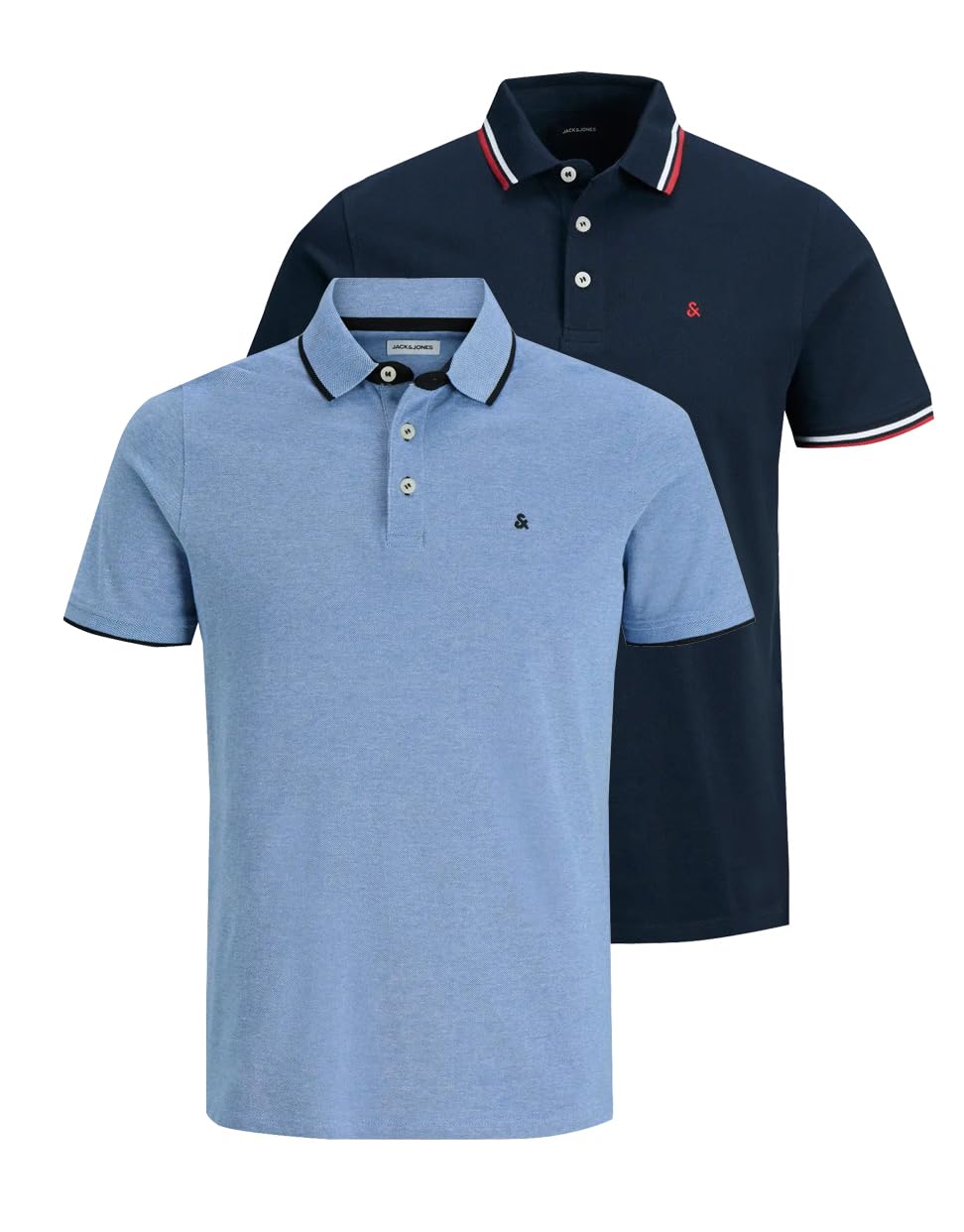 JACK & JONES Men's Jjepaulos Polo SS 2pk MP T-Shirt, XL
