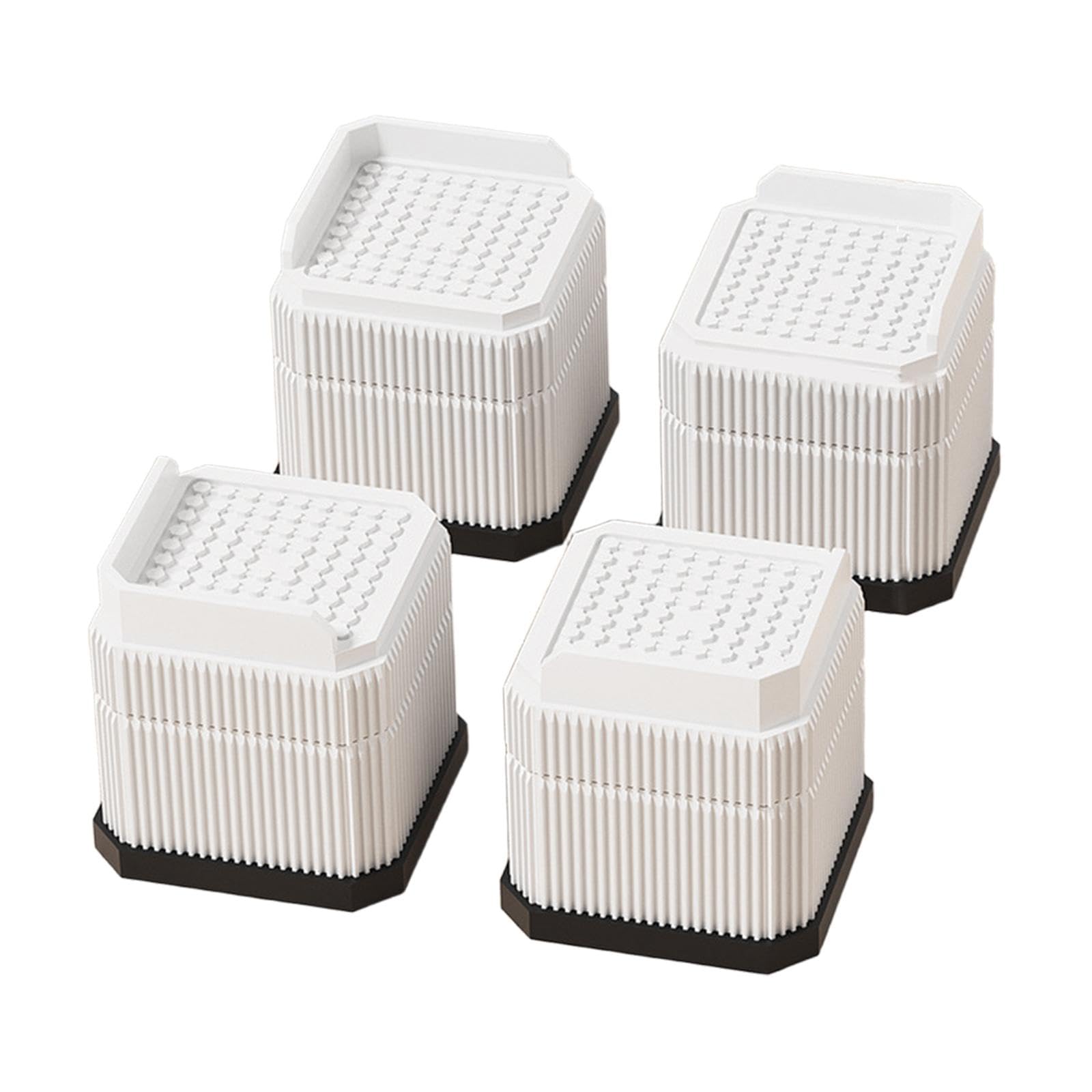4Pcs Bed Risers Sturdy Bed Lifters Desk Leg Risers for Washers Sofas Fridges White-image-20
