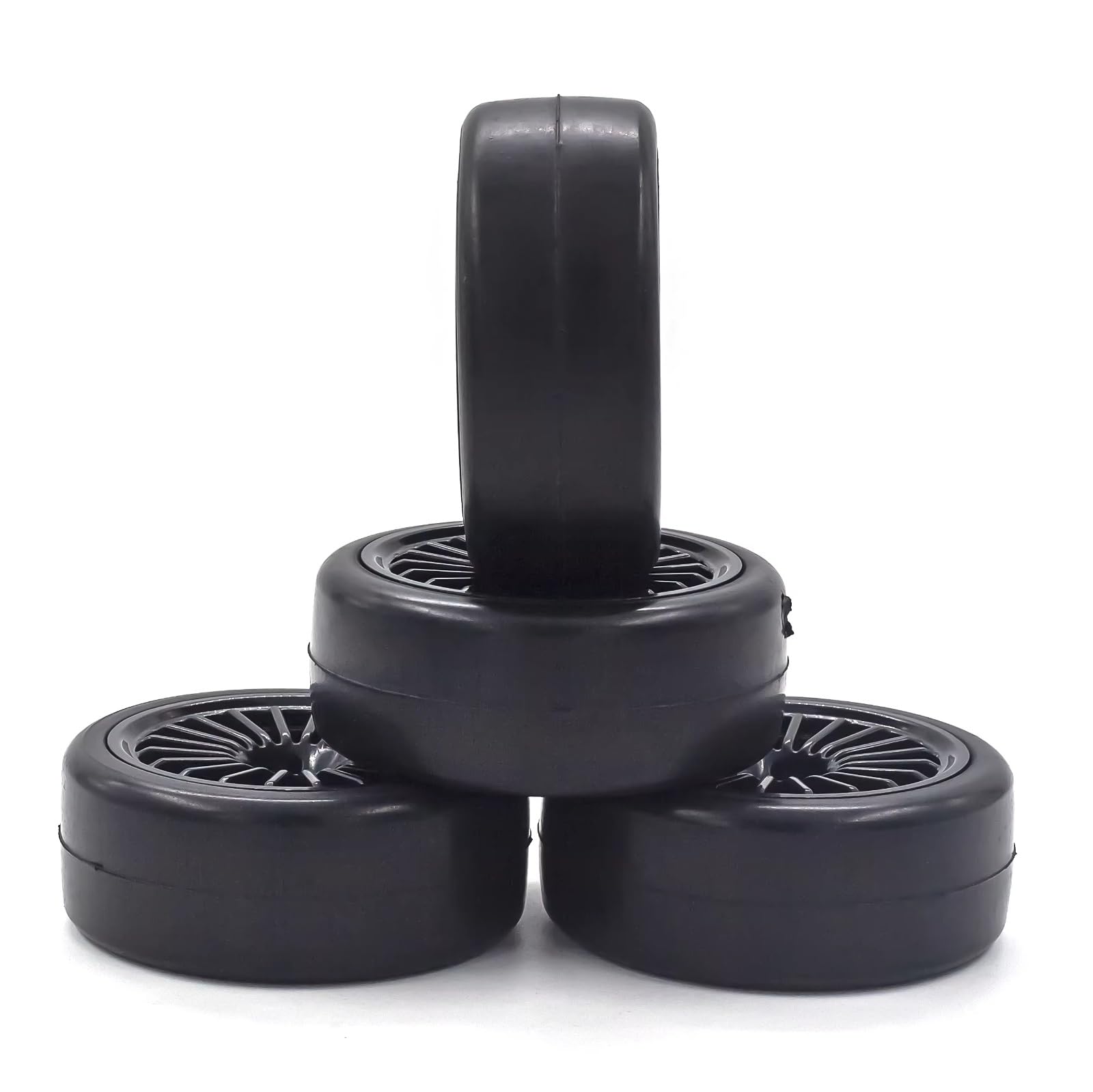 para HPI para Kyosho para Traxxas 1/10 4 Uds Neumáticos Derrape RC 60mm Neumático Duro Banda Rodadura Suave Carretera Ruedas Coche Deriva Piezas Mejora Coche RC Piezas Mejora RC
