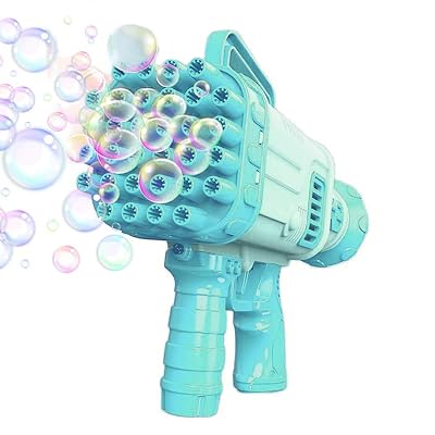 VGRASSP Electric Gatling Bubble Gun for Kids with Soap Solution Indoor and Outdoor Toys for Toddlers Bubble Launcher Mac