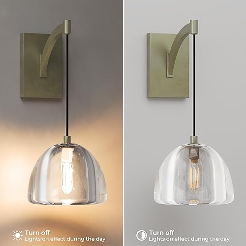 Miniatura 6 de Juego de apliques de pared de cristal de 2,7 pulgadas, apliques sólidos transparentes para interiores, lámparas doradas modernas de lujo, lámpara de