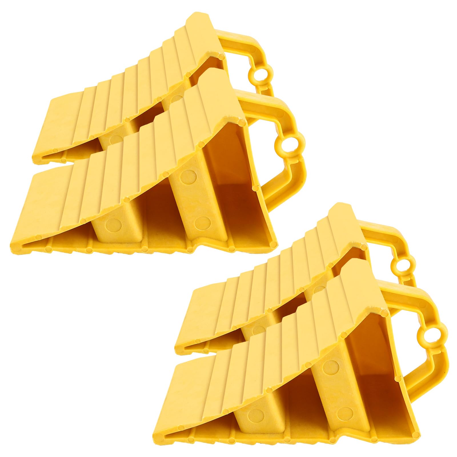 Lot de 4 cales de roue en plastique pour remorque de camping-car avec poignée - Cales de frein pour remorque, voiture, camping-car