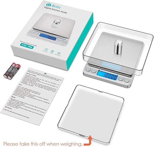 Miniatura 7 de AMIR - Báscula digital de cocina, báscula de joyería de bolsillo de 17.64 oz0.00 oz, peso de calibración de 3.53 onzas, báscula de alimentos para