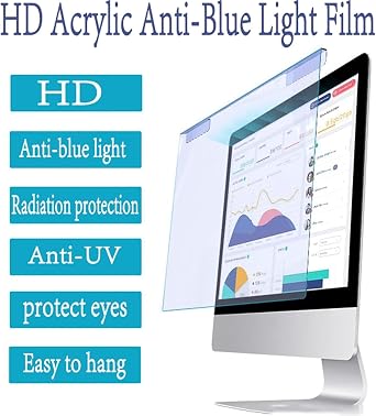 20-27 inch Blue Light Blocking Screen Protector Monitor (16:9/16:10 Aspect Ratio) Anti Blue Light Anti Glare Eye Protection Widescreen Hanging Type Reduce Eye Fatigue(23.6inch(543*316mm))
