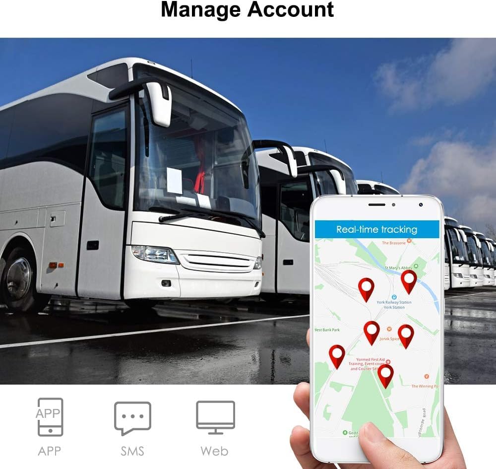 Winnes Mini localizzatore GPS 4G per auto, TK901, impermeabile, localizzatore GPS con app di localizzazione in tempo reale, adatto per moto, auto, biciclette, bagagli per bambini, ecc.