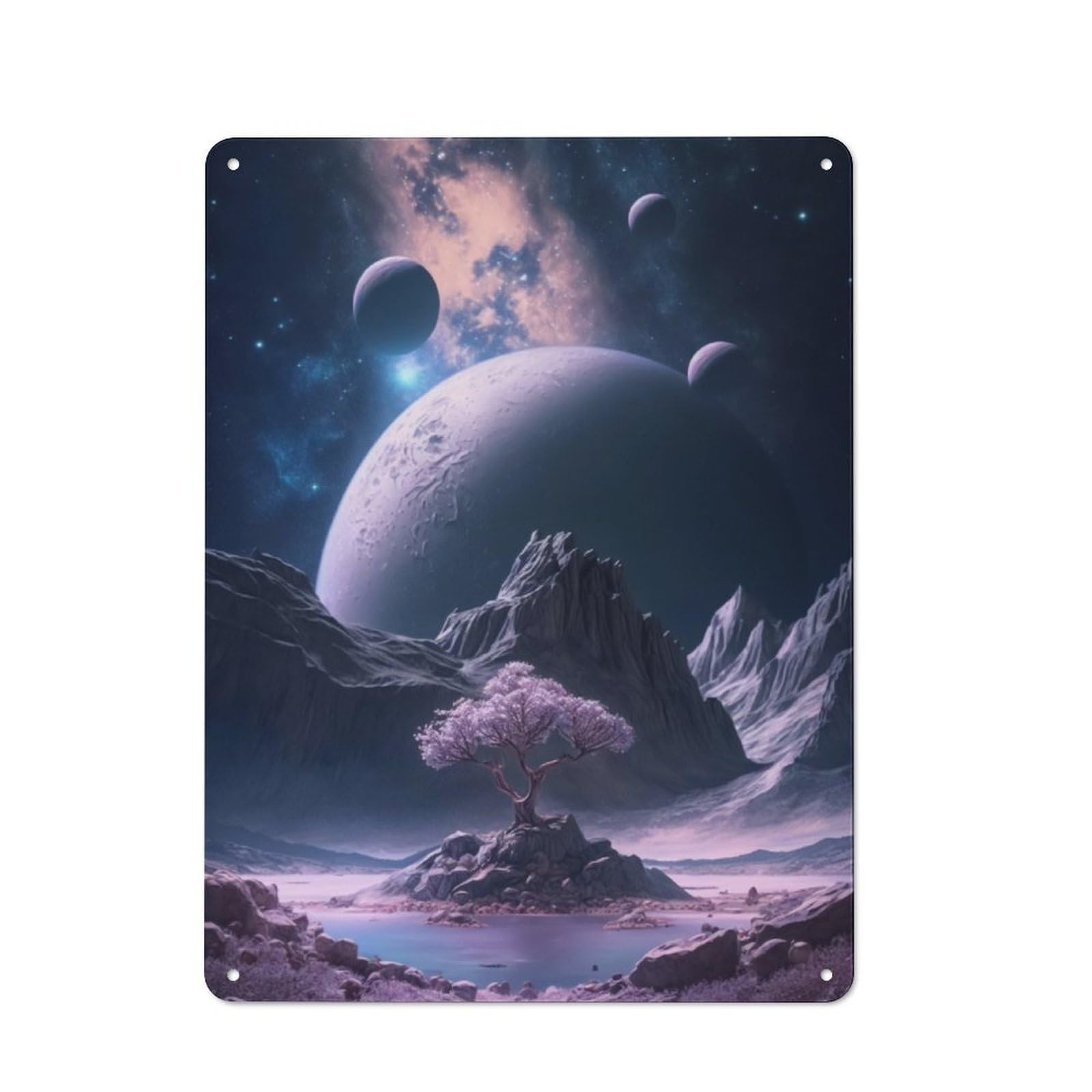Junmoney Celestial Grove Industrial-Style Metal Plaque 40X30cm For Workshop Wall, For Vintage Wall Decor Fans, For Themed Room Decoration