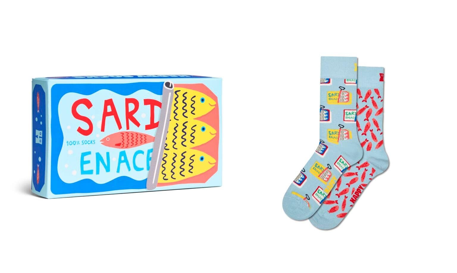 Happy Socks Calcetines altos de océano, playa y criaturas marinas para hombre y mujer, 36-40 y 41-46