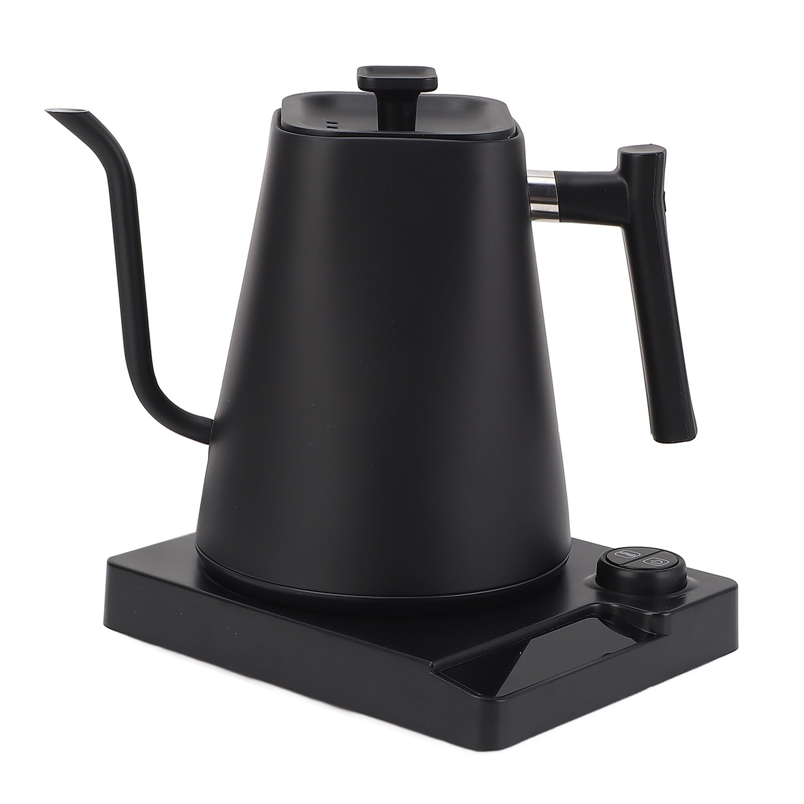 Yinhing Hervidor Eléctrico con Cuello de Cisne, Control de Temperatura, Pantalla LED de Acero Inoxidable 304, para Verter sobre café, Tetera, Negro Mate, 1200W, Preparación Precisa (Enchufe europeo