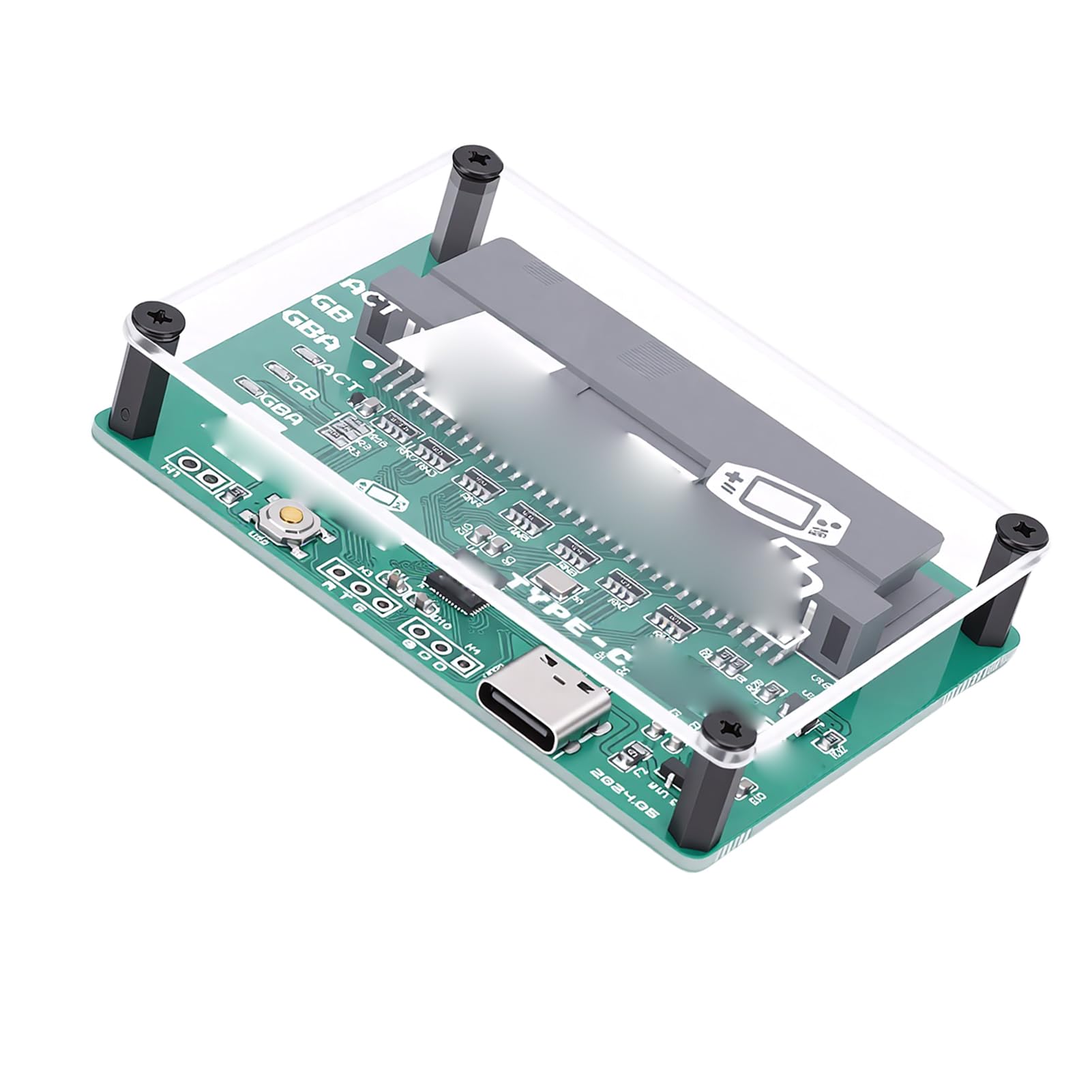 Denash Lecteur de Cartes de Jeu, Graveur Gameboy GB ROM, Outil de Sauvegarde avec Câble USB C pour Cartouches Gameboy Color Advance