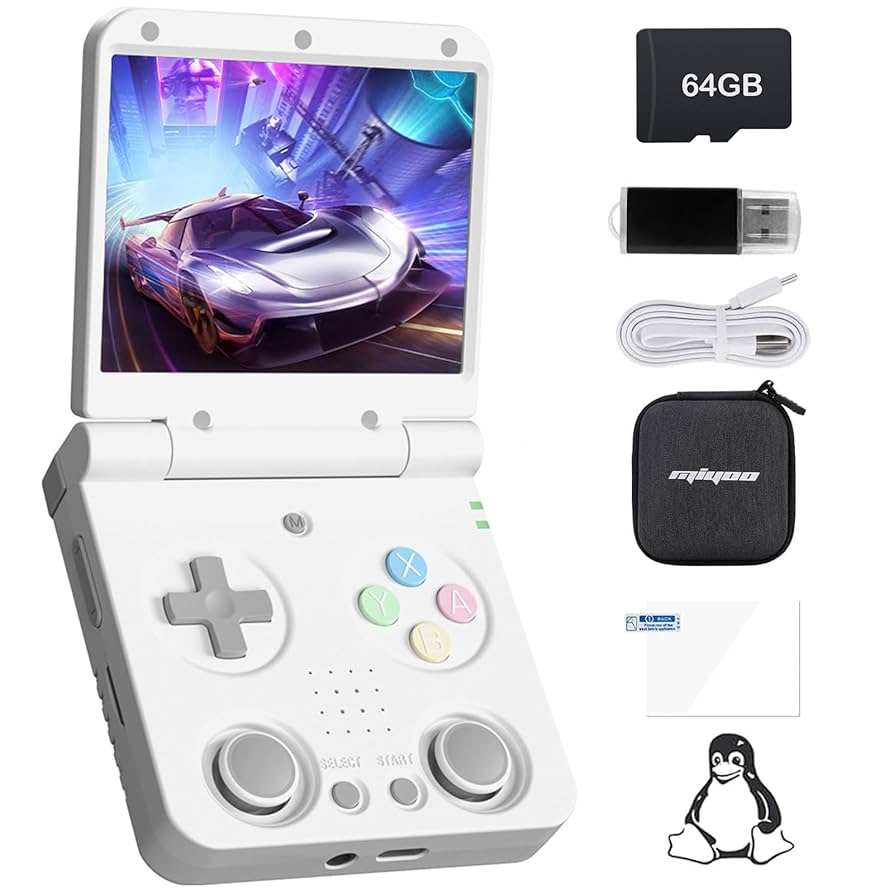 Miyoo Flip ホワイト Amazon.com: Miyoo Flip V2 Retro Handheld Game Console, Mini