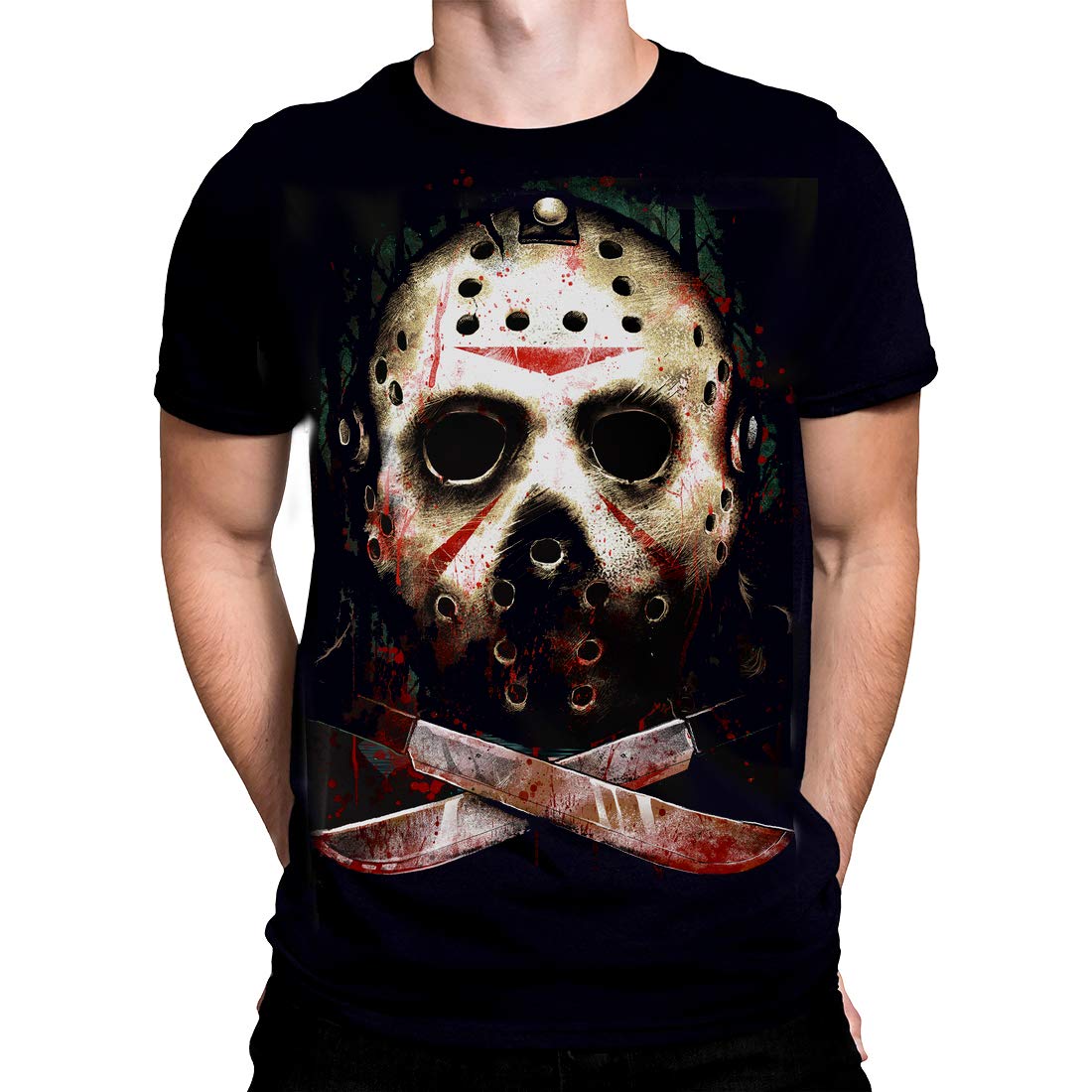 Darkside ClothingJason Voorhees Mens T-Shirt Friday The 13th Horror Films Halloween Graphic T Shirt