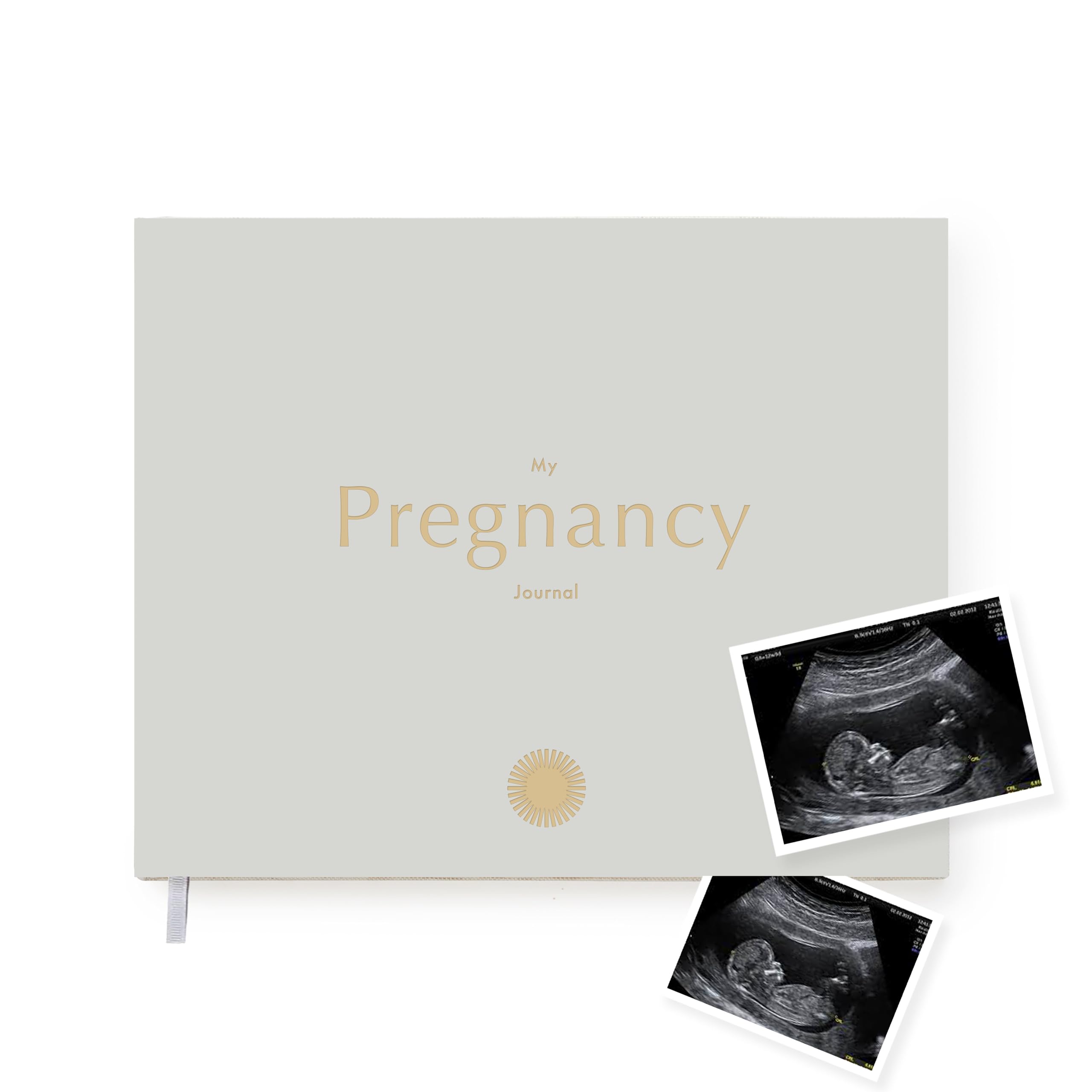 Mal Paper Pregnancy Journal - Grey | Baby Memory Book for Expecting Mums - Luxury Pregnancy Book - Planner Pregnancy Gift for First Time Parents with Checklist Photo Section Gift Boxed