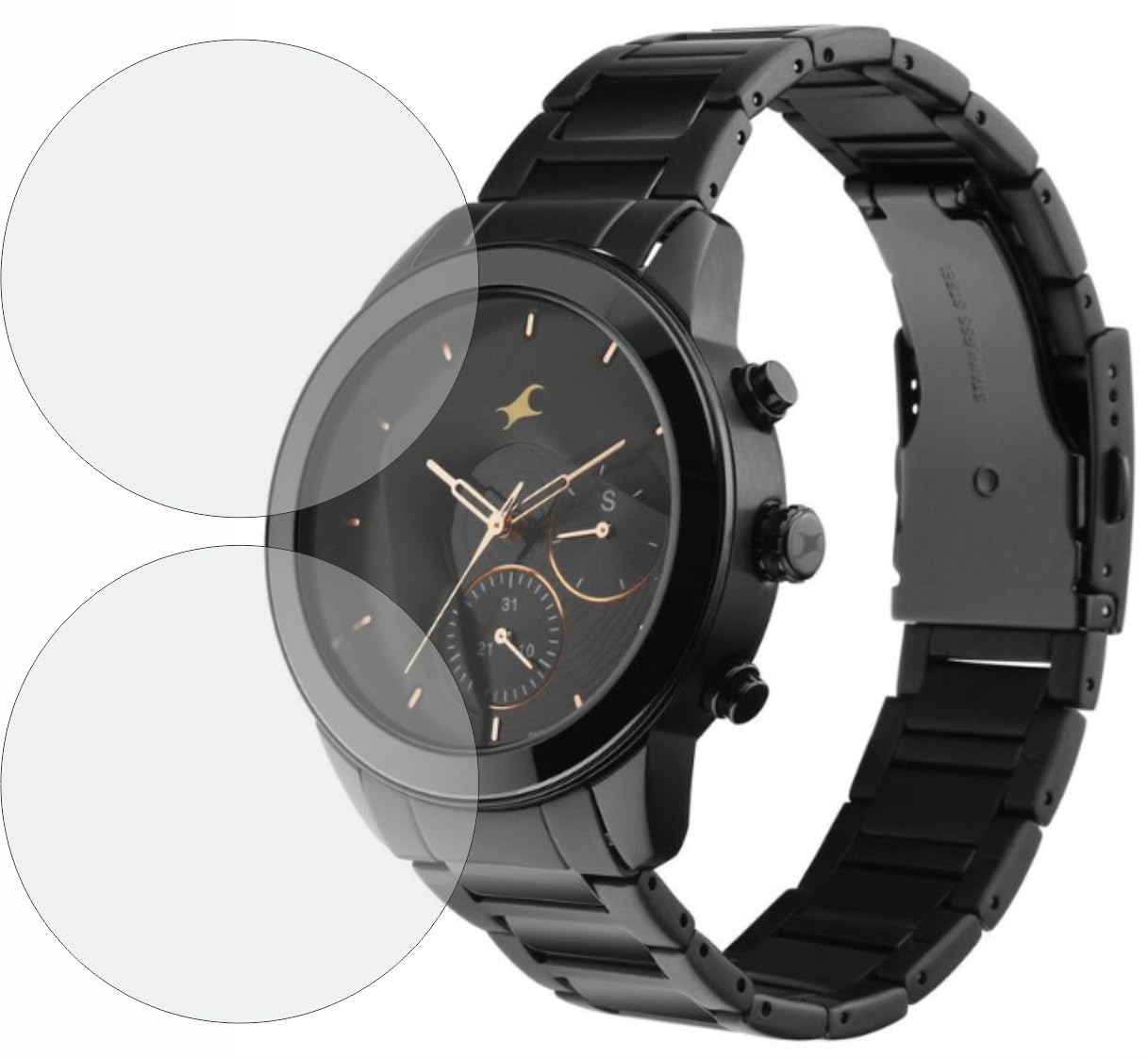 MOBLING Screen Protector Compatible With Fastrack Cerame Quartz Smartwatch, Edge to Edge Full Coverage Hydrogel TPU Fiber Screen Guard not a Tempered Glass (Pack of 2)