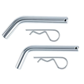Rindion 2 Pairs Trailer Hitch Pin, 2 Sizes Pin for Trailer Hitch, Heavy-Duty 5/8 Hitch Pin and 1/2 Hitch Pin with Grooved HEA