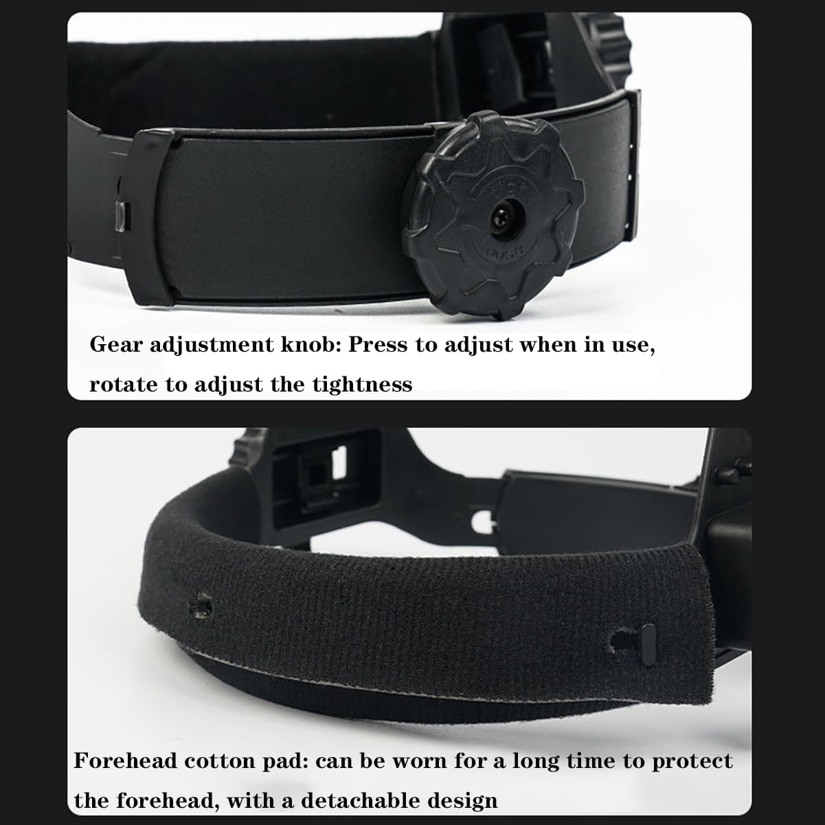Copertura facciale per Saldatura fotoelettrica Automatica, Maschera Protettiva Leggera, Cappuccio per Arco Argon, Occhiali,Nero