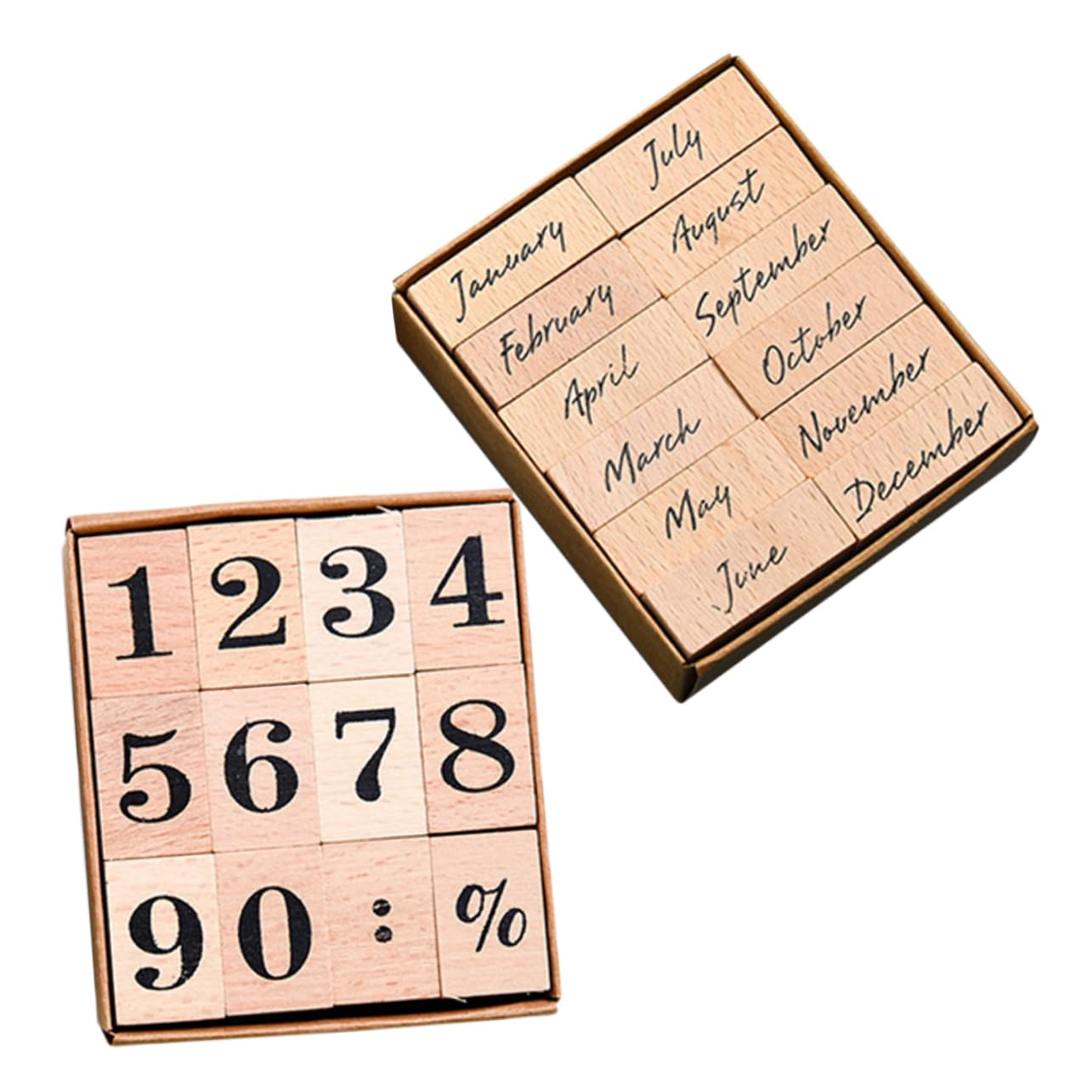 Operitacx 120stücke Teiliges Holzstempelset Für Monate Und Tagebuchstempel Dekorative Stempel Für Scrapbooking Und Bastelprojekte Klare Muster Für Kreative Gestaltung