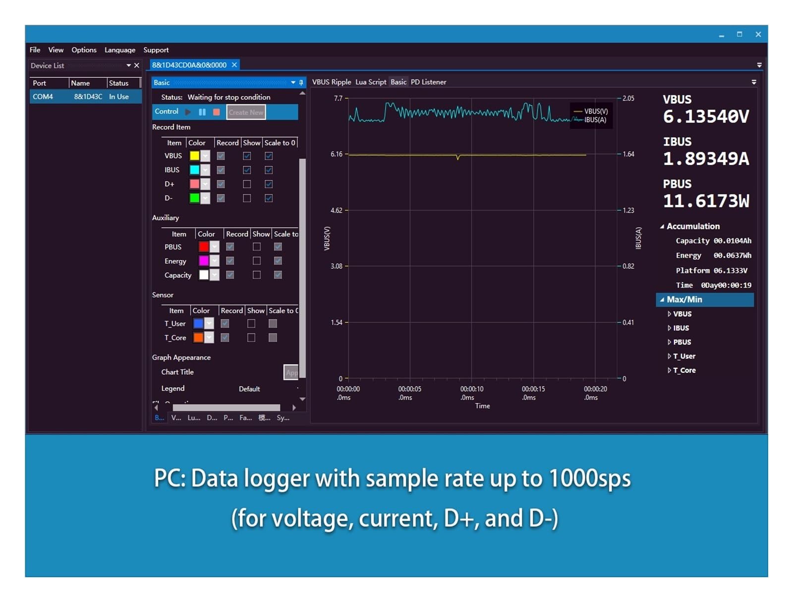 Tester USB USB 3.1 Tester miernika mocy Multimetr cyfrowy Tester prądu Detektor napięcia Interpreter Zintegrowany DC 26V 6A