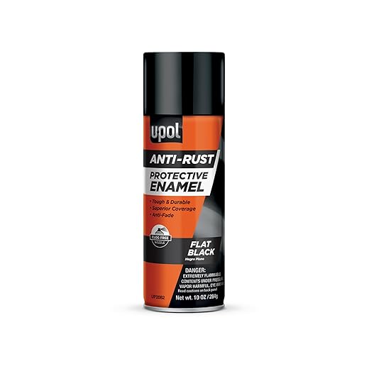 U-POL Anti Rust Protective Enamel Spray, Long-Lasting & Durable Vehicle Spray Paint With Anti-Fade Technology, Flat Black Spray, 10 oz