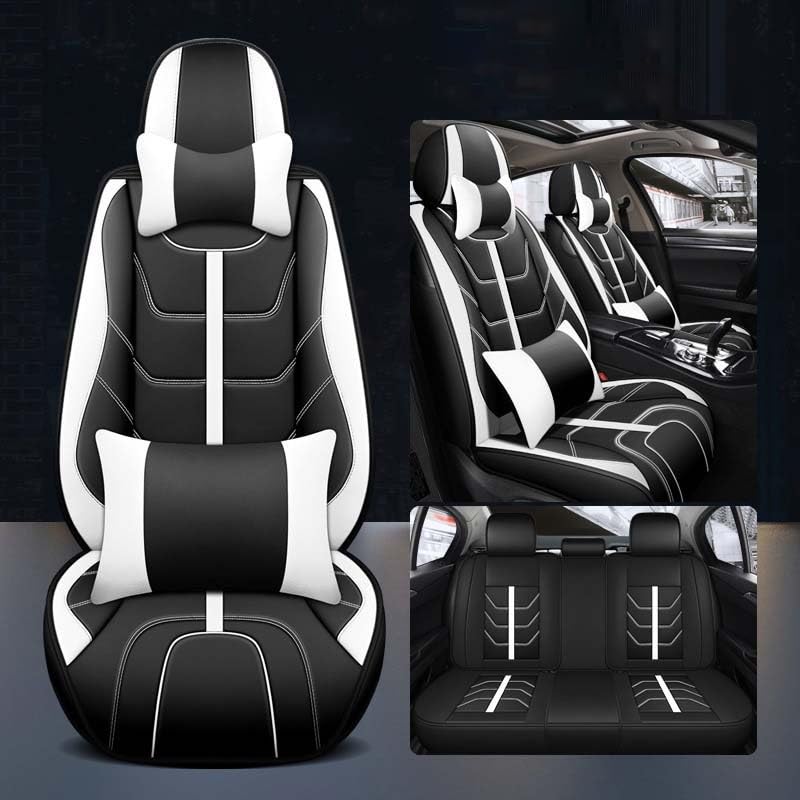 Housse de siège en cuir PU blanc pour une protection de voiture universelle confortable