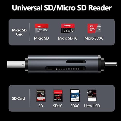Miniatura 3 de Adaptador de lector de tarjetas de memoria micro SD USB C USB2.0 para adaptador de tarjeta de memoria SDMicro sd para tarjetas MicroSDXC y SDHC, SD,
