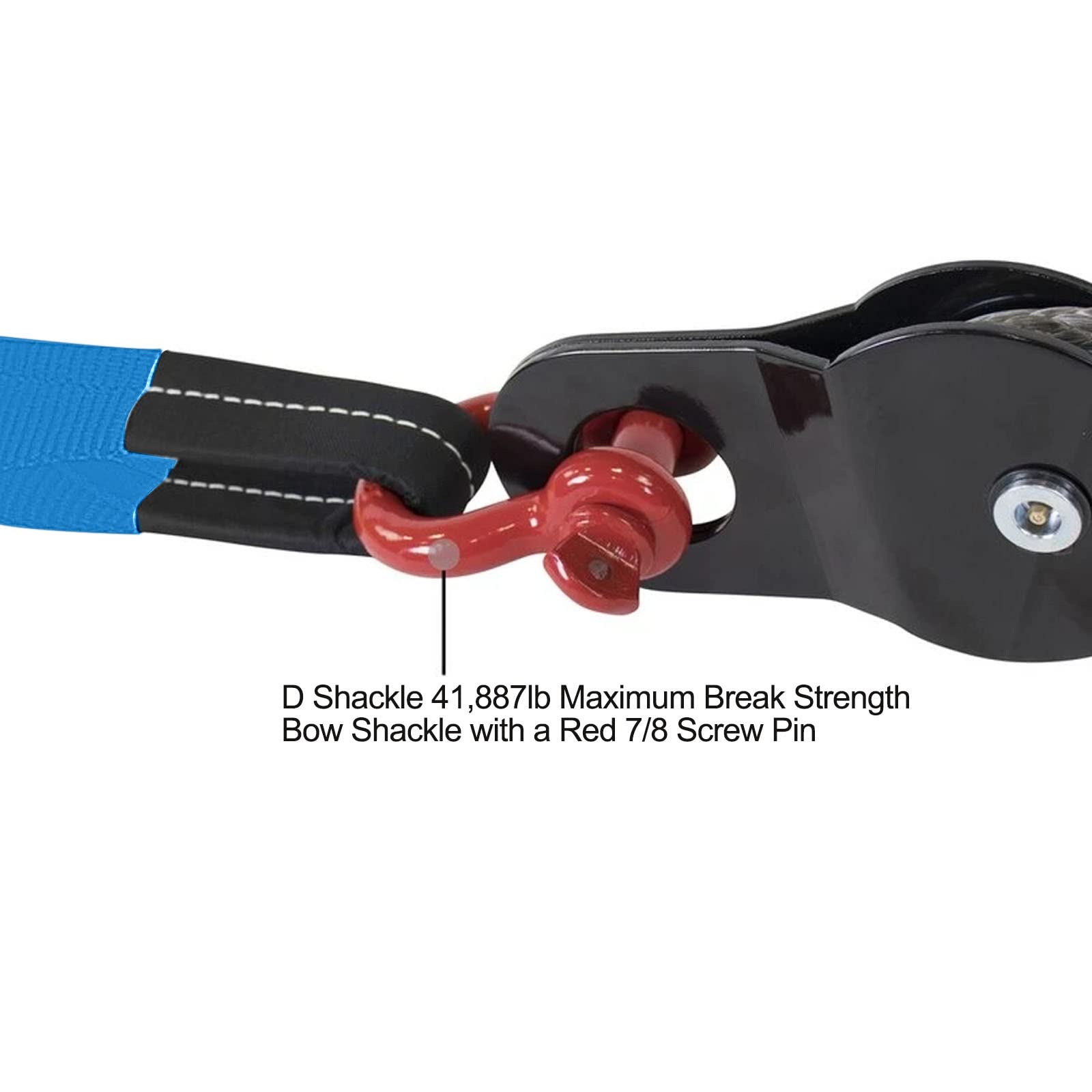 STMGW Heavy Duty Recovery Kit, 3" X 30' 14000lbs Tow Strap With 1/2" Soft Shackle Rope Synthetic Tow Recovery Strap 38,000LBS 8 Ton Recovery Pulley Winch Block - View #10