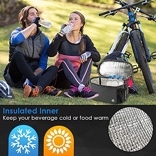 Wotow Bike Insulated Rack Bag, 10 L Large Capacity Bicycle Trunk Cooler Bag With Double Zipper Side Pocket Reflective Strap, Water Resistant Bike Panniers Bag For Outdoor Traveling Commuter #TOP2