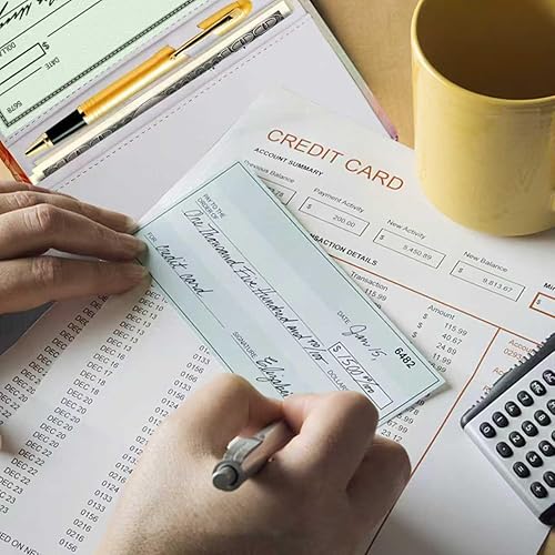 Miniatura 8 de Sanlykate Funda para chequera para cheques duplicados, hombres y mujeres, bloqueo RFID, piel sintética, funda estándar para libro de cheques con