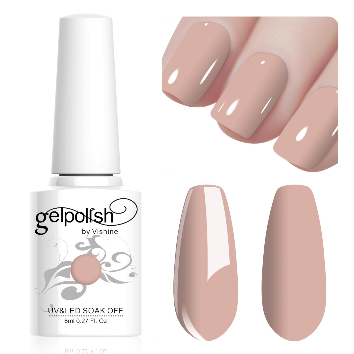 Vishine Gel Nail Polish, 1Pcs 8ml Burgundy Gel Polish Soak Off UV LED Gel Nail Art DIY Gel Nail Manicure for Girls Women #080 — view 9