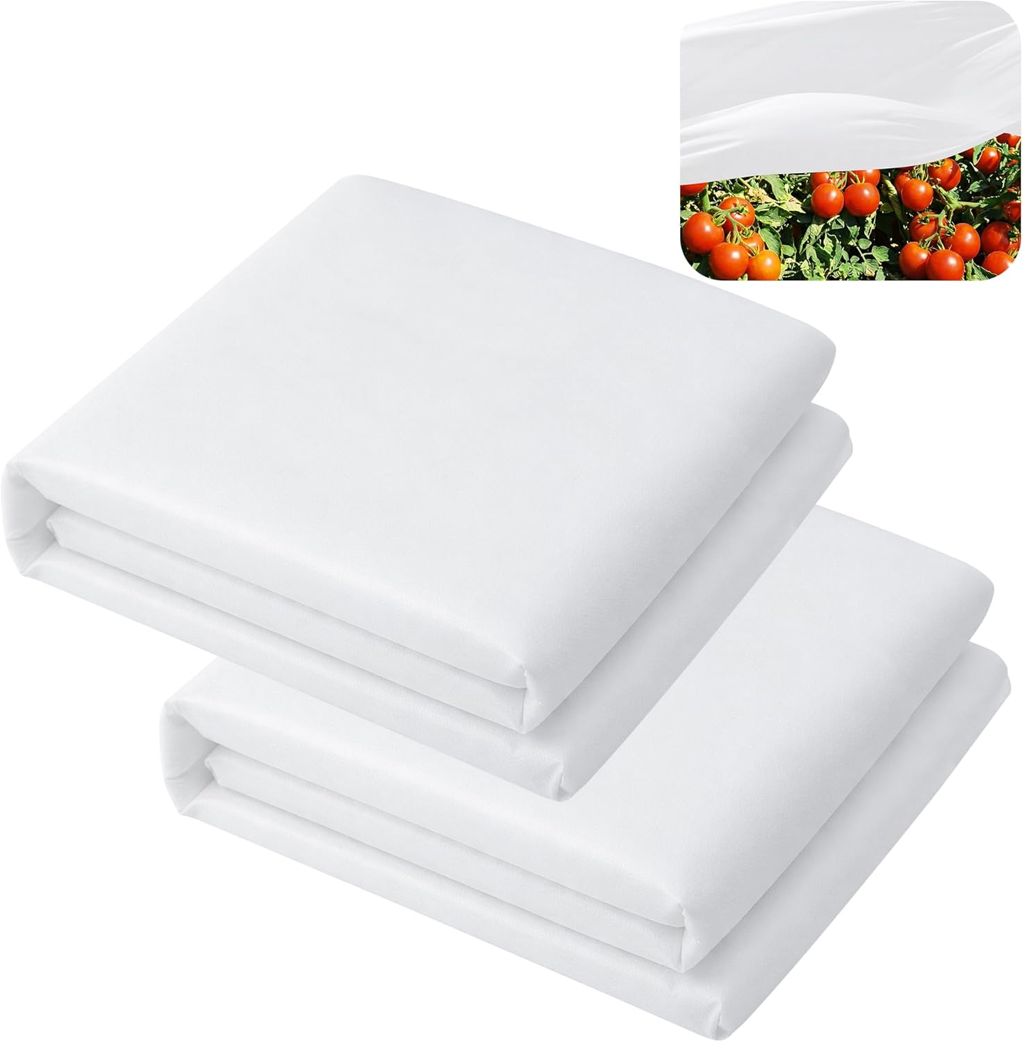 DECOHS 2 Pcs Plant Sun Protection Cloth, 30 x 10 Ft Garden Plant Shade Cloth, Non-Woven White Light Refraction Sunshade Cloth for Protecting Plants Vegetable Rows from Direct Sunlight