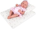 Rakki Dolli 2-PC Ensemble Doll Liding avec confort et oreiller, Reversible Print Doll Bedding Accessoires, convient aux poupées de fille américaine
