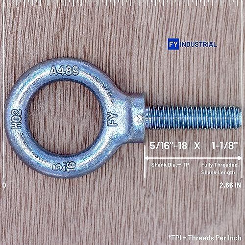 Image of 3 Pcs Lifting Shoulder Eye Bolts 5 /16 inch Blue-Bright Zinc Plated