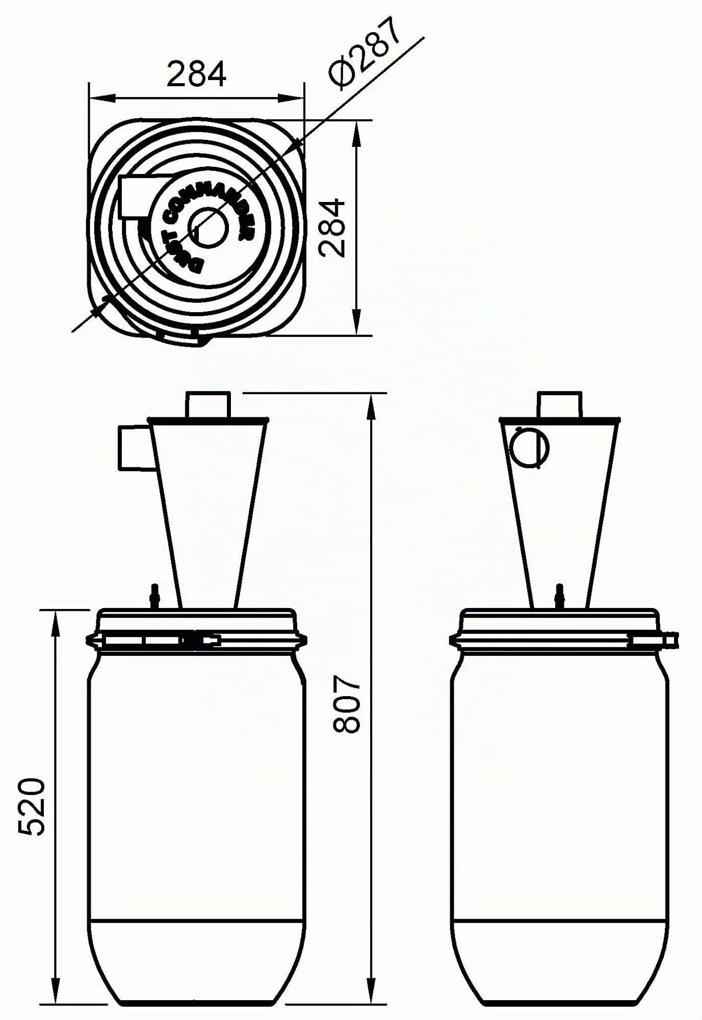 DUST COMMANDER P30 - Kit in plastica 30 litro