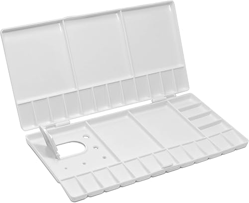 Workhorse Artist's - Paleta de acuarela blanca grande portátil