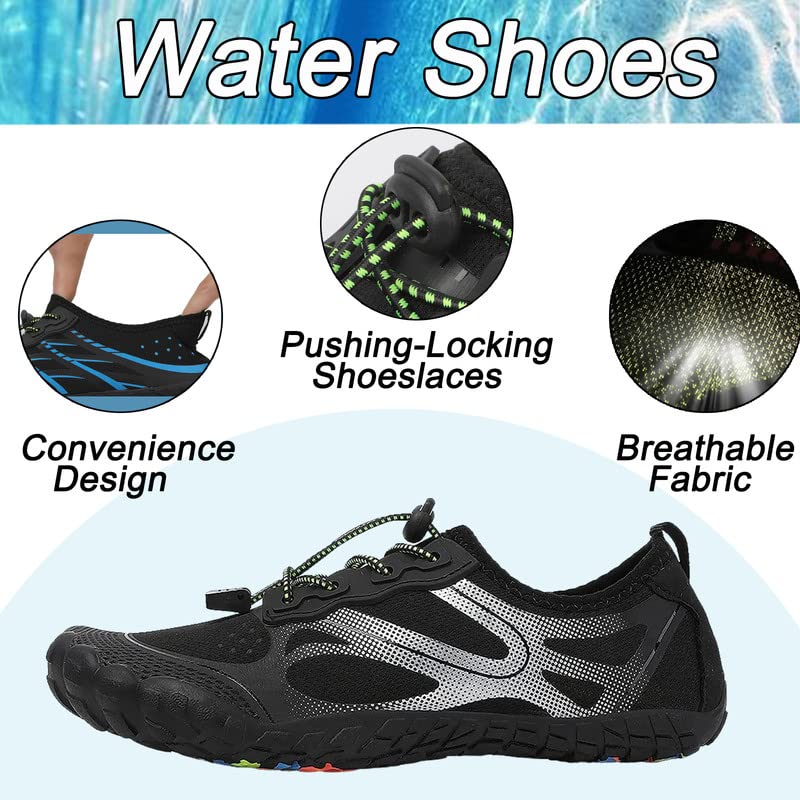 Image of LIZRHA Water Shoes for Men and Women Quick Dry Aqua Swim Barefoot Shoes for Outdoor Fishing Beach Pool Boat Surfing Walking Water Park and Yoqa Activities