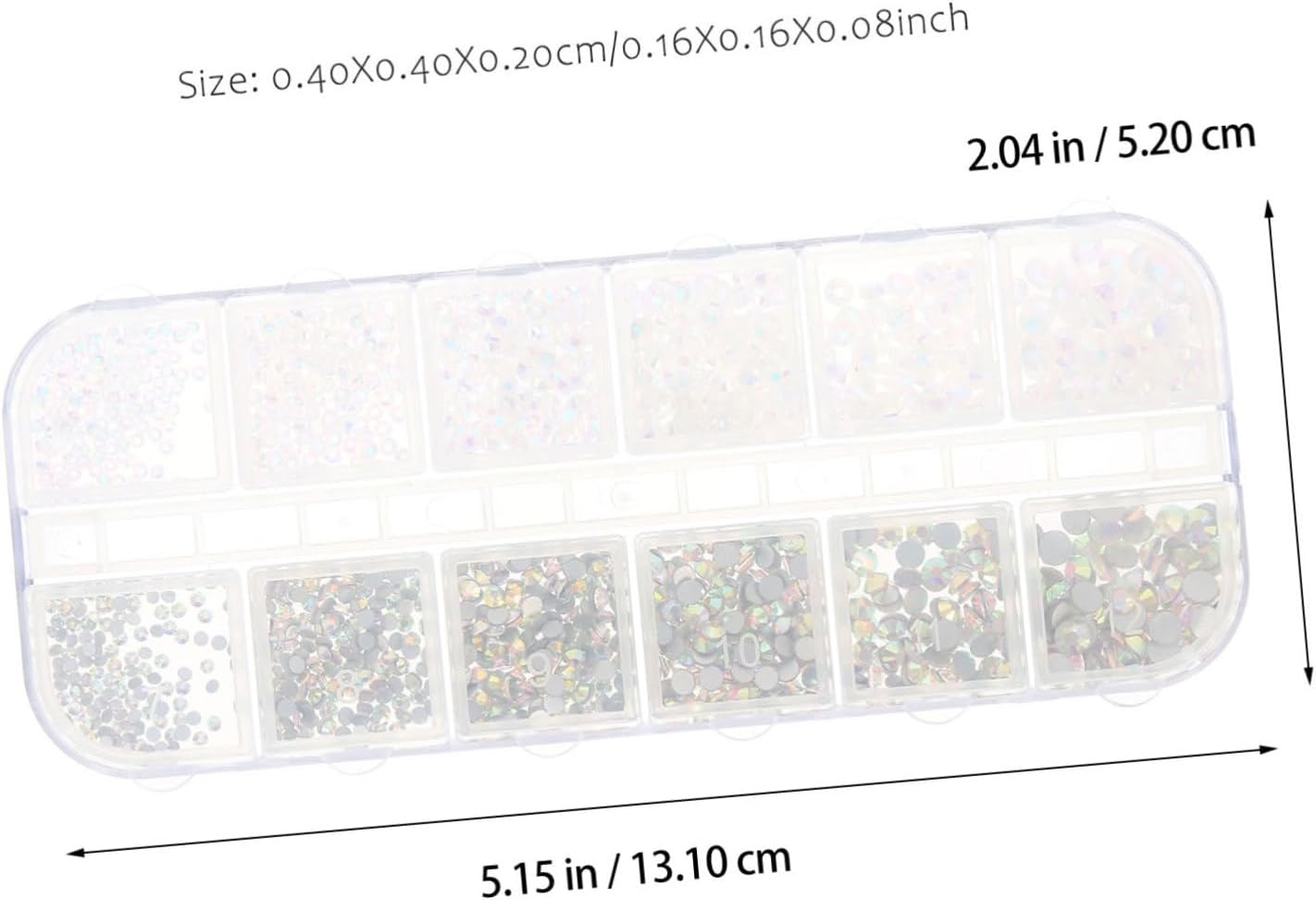 CLISPEED Nail Art Supplies Nail Gems Box Flatback Rhinestones for Manicure Decorations for Elegant Art Designs and Creative Craft Projects