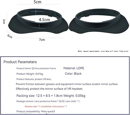 Miniatura 8 de LICHIFIT Myopia Glasses Spacer Rings Frames for Meta Quest 3 VR Headset Lens Scratch-Resistant Protector nearsighted Glasses Bumper