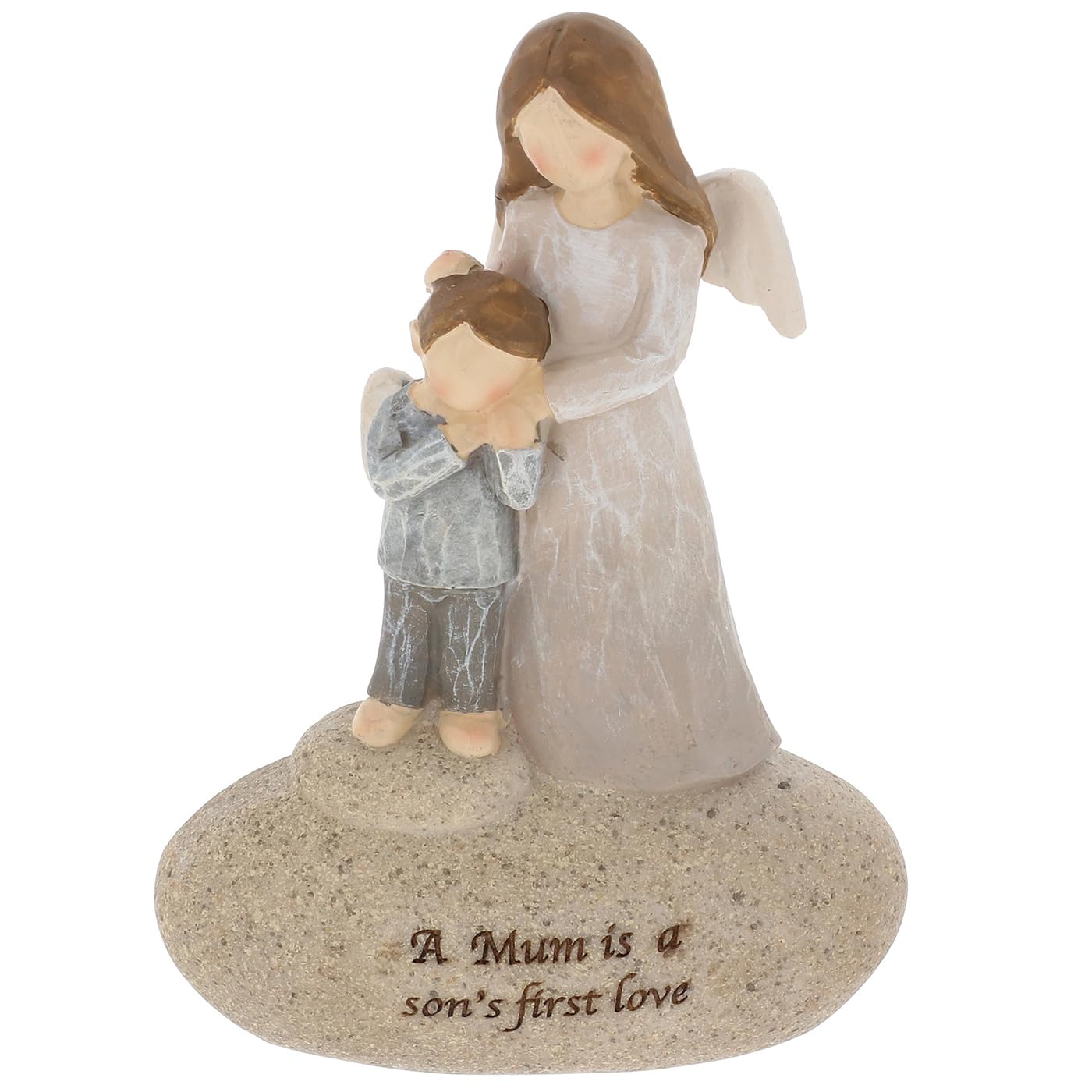 Shudehill Giftware Mother & Son Large Angel Stones For Family And Friends - Mum, Daughter, Son, Sister And More! (Mother & Son)