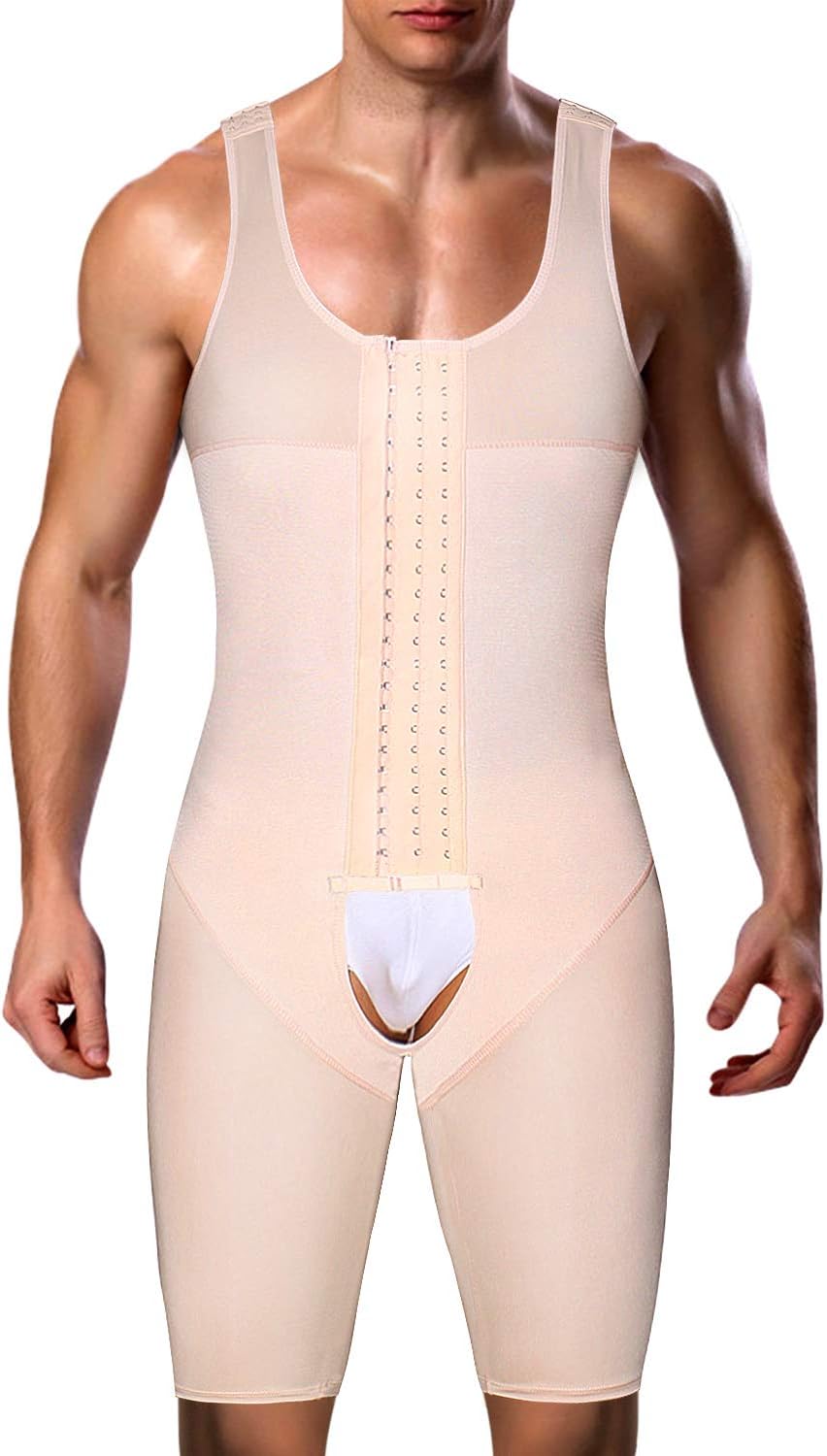 Men's Shapewear Bodysuit Full Body Shaper Compression Slimming Suit Breathable
