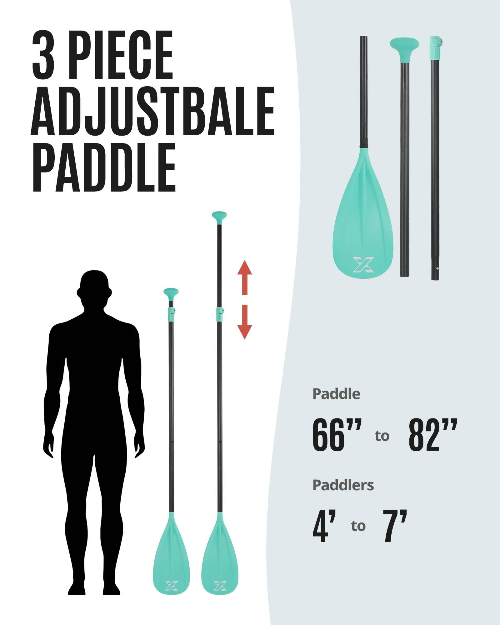 ZLX Pagaia per SUP-Pagaia in alluminio regolabile a 3 e 4 pezzi di qualità premium re mo sup con lama in fibra di vetro pagaia sup carbonio - Perfetta per surf, galleggiamento e sport acquatici