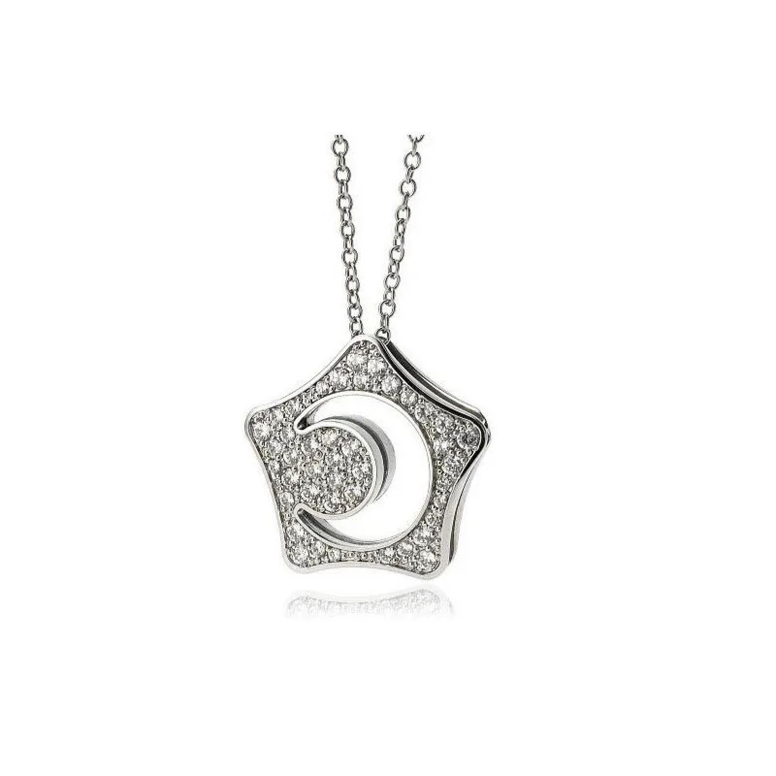 SiVaji Necklace Collar Colgante Cadena Hombre Mujer Joyas Necklacecollar De Luna De Estrella Cadena De Moda Cumpleaños Chicas Amantes Regalos