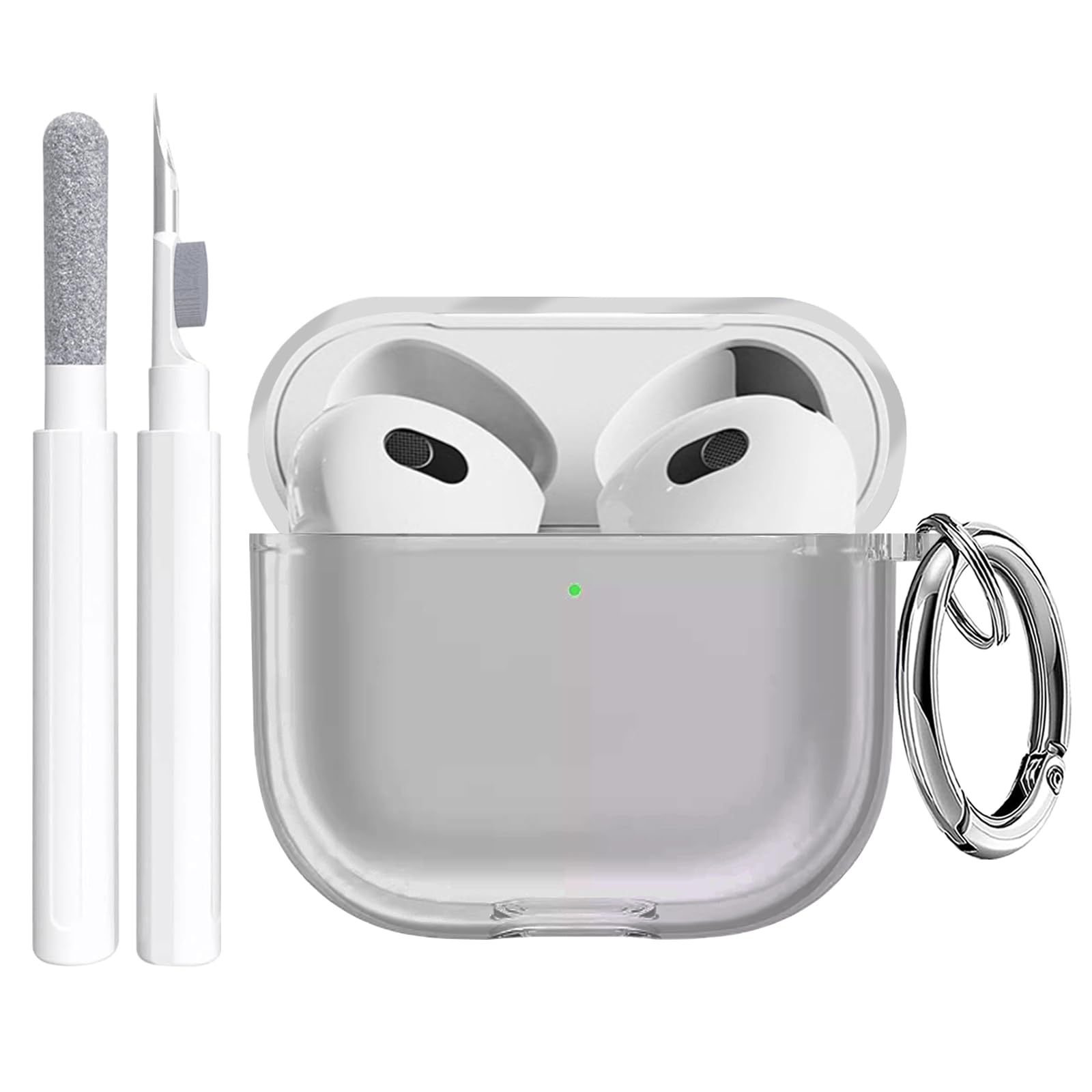 Maxjoy for Apple Airpods 4th Generation Case Cover(2024), Silicone Case with Cleaner Kit & Keychain Compatible Compatible with Airpods 4 case for