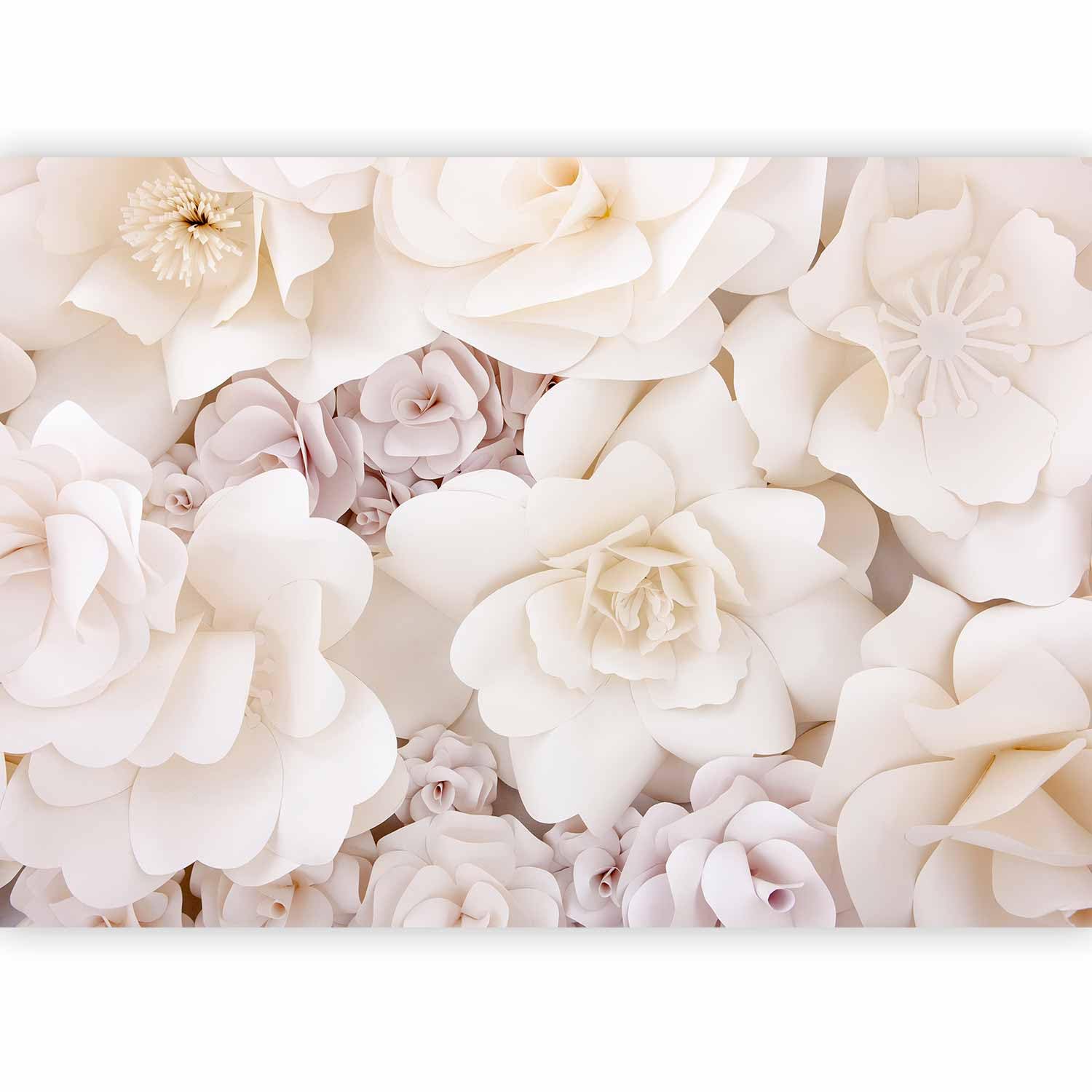 murando - Carta da Parati Moderna per Soggiorno, Floreale 3D, 400x280 cm | Fotomurali in TNT, Carte da Parati Moderne, Decorazione da Muro, Produzione Europea, Fotomurale Fiori Natura Beige