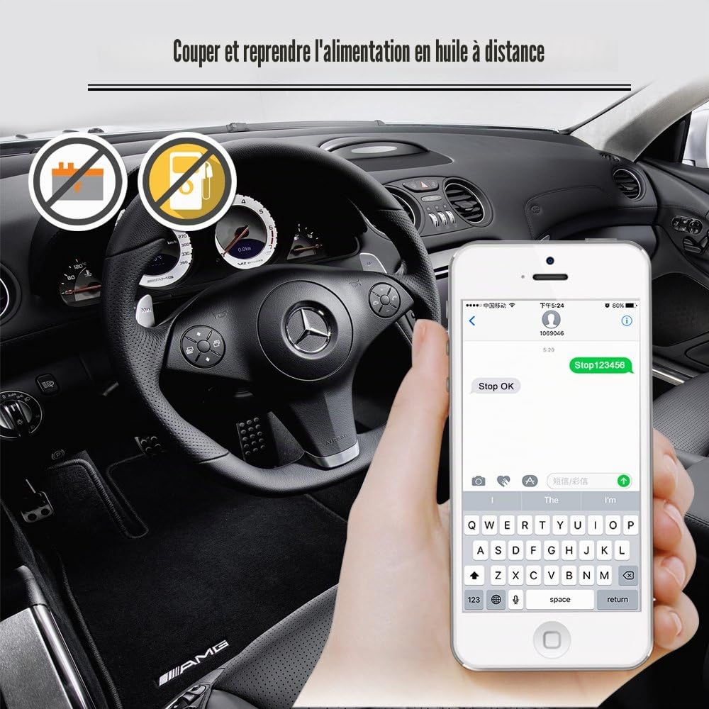 Traqueur GPS 4G pour véhicules caché en Temps réel avec Huile à Distance/Coupure de Courant, Alarme Acc et Geofence, Dispositif de Suivi de véhicule pour Voiture, Moto, Camion